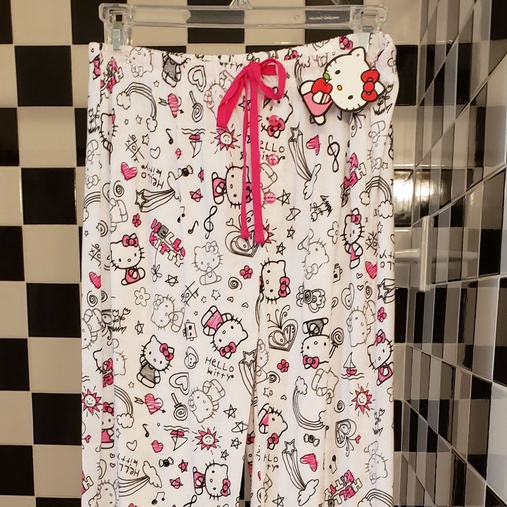 HELLO KITTY WOMENS COTTON PAJAMA PANTS SIZE M NWT